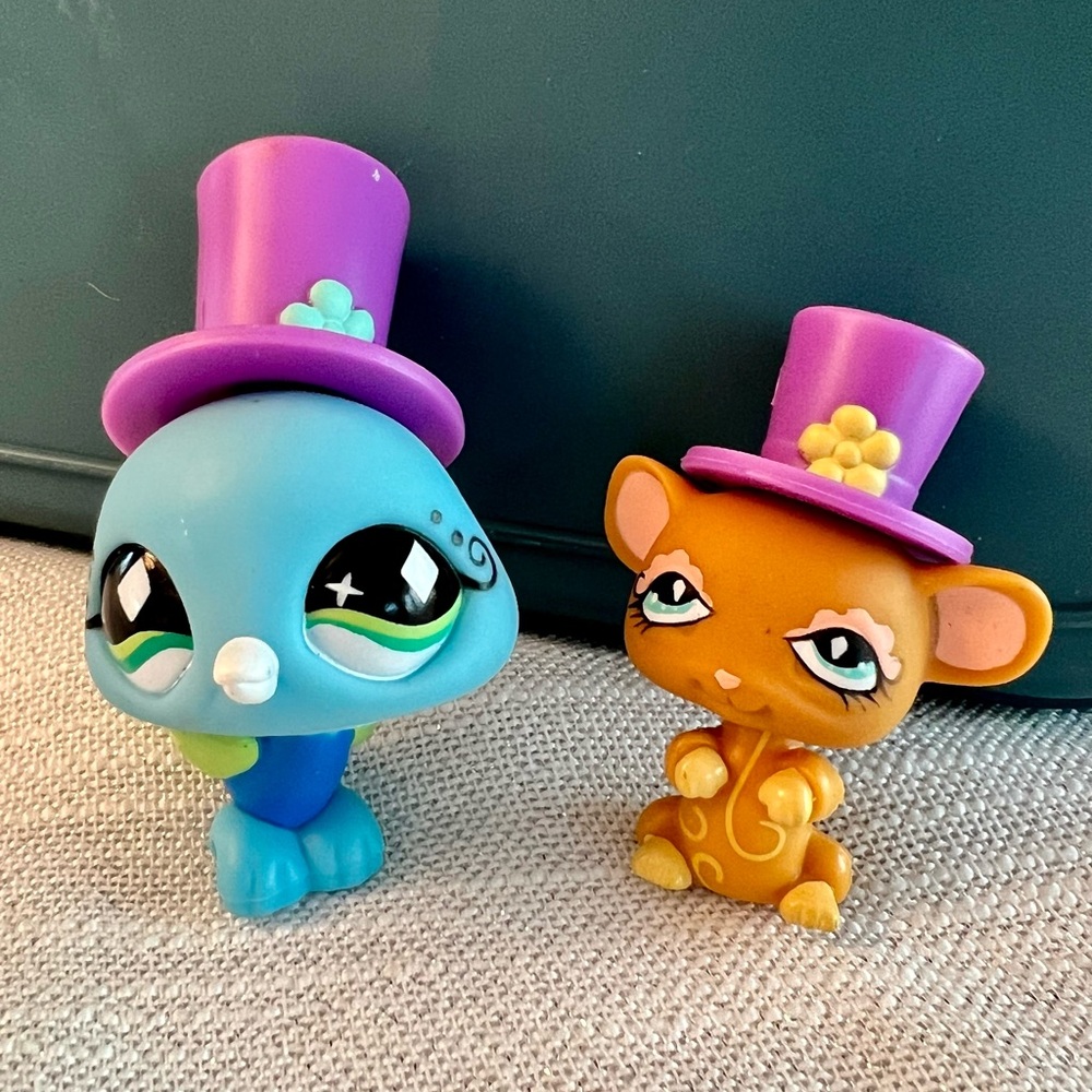 Littlest Pet Shop #462 #463 Fanciest Mouse & Fanciest Peacock 2006 Authentic